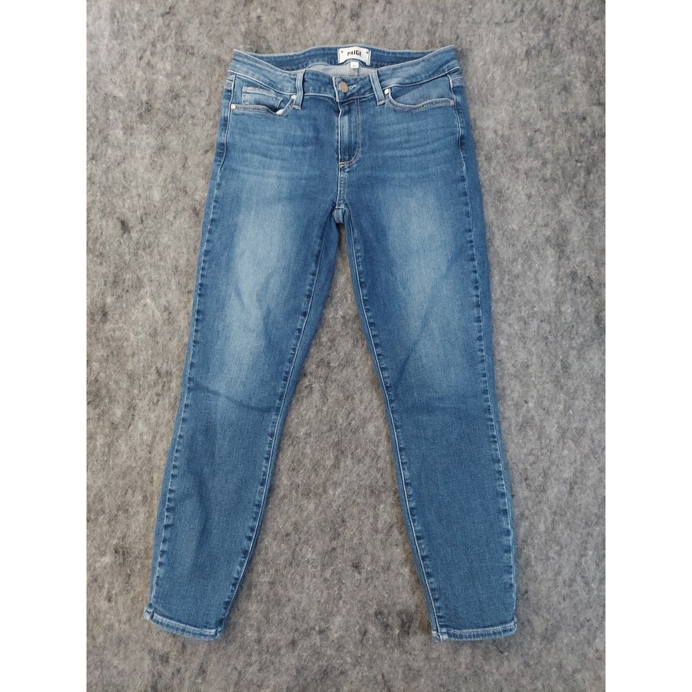 Paige Crop Jeans Womens 27 Blue Verdugo Ankle Stretch Medium Wash Low Rise‎